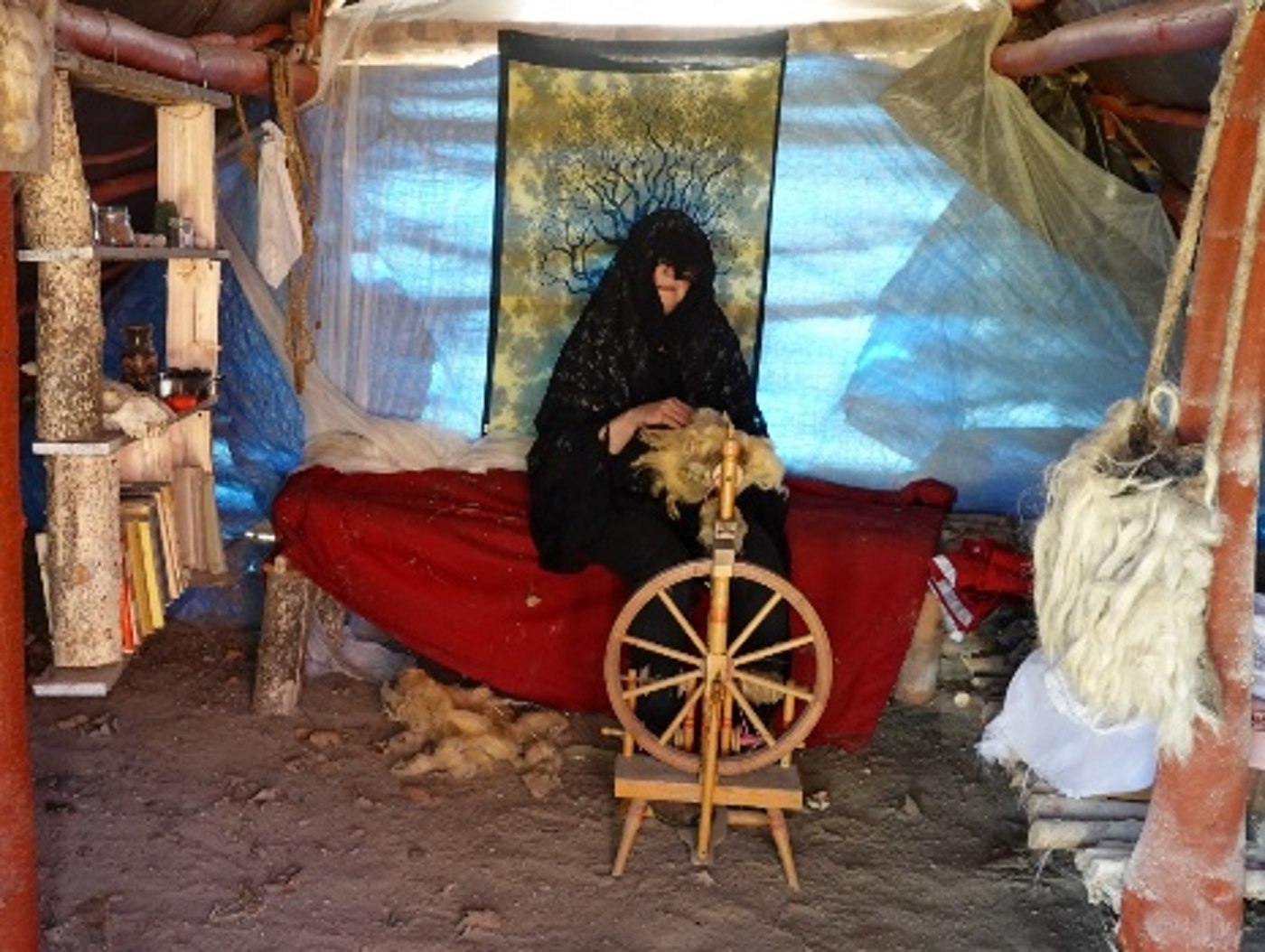 Baba Yaga at the spinning wheel
